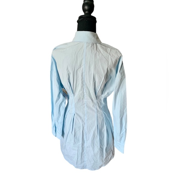 Fashion Nova NWT “Not Your Average Shirt Dress” Long sleeve Light blue button up - Picture 9 of 9
